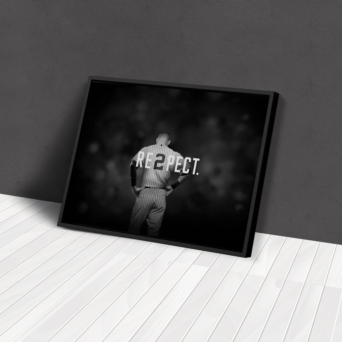 Derek Jeter Baseball Black and White Canvas Wall Art – MLB Legend Decor