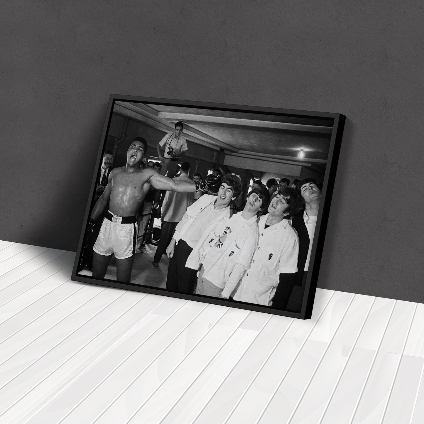 The Beatles & Muhammad Ali Canvas Wall Art – Music & Sports Legends Decor