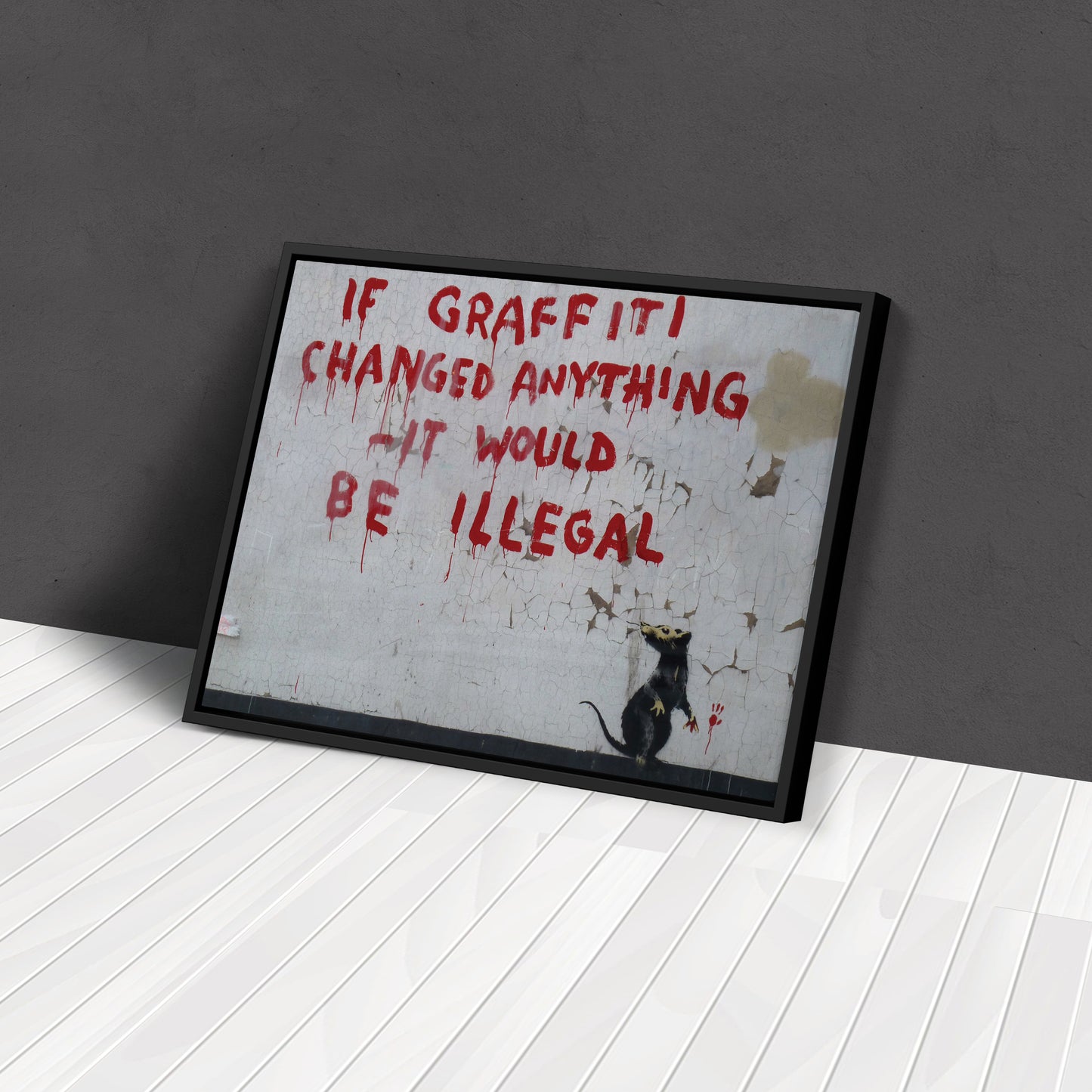 Banksy 'Illegal' Quote Canvas Print - Framed Wall Art