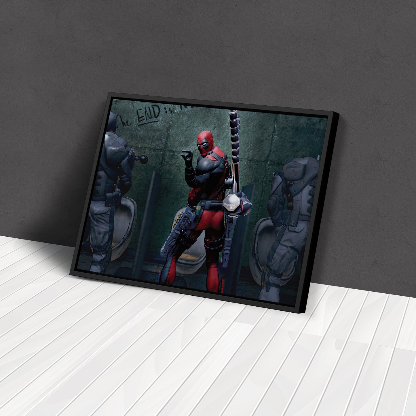Deadpool Poster - Bathroom Break Funny Canvas Wall Art Decor