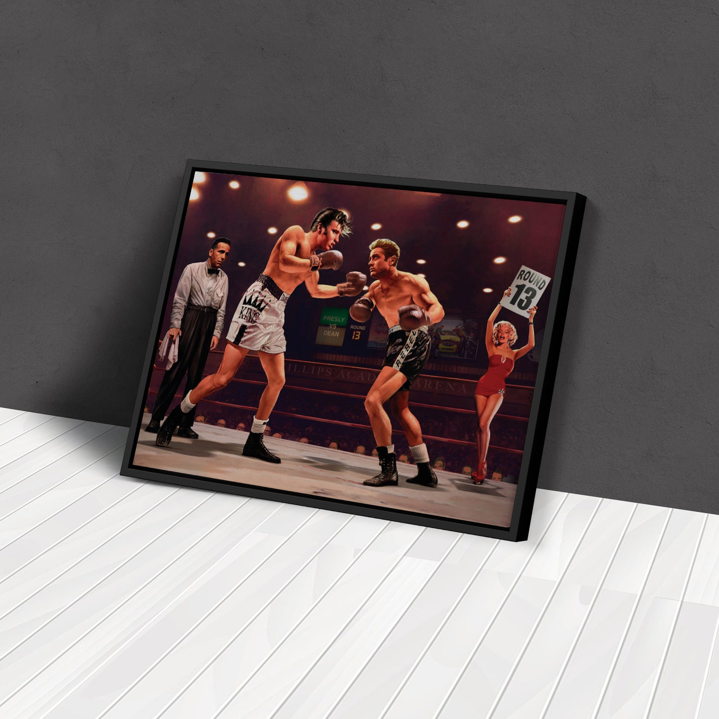Marilyn Monroe, Elvis Presley & James Dean - Boxing Canvas Wall Art Decor