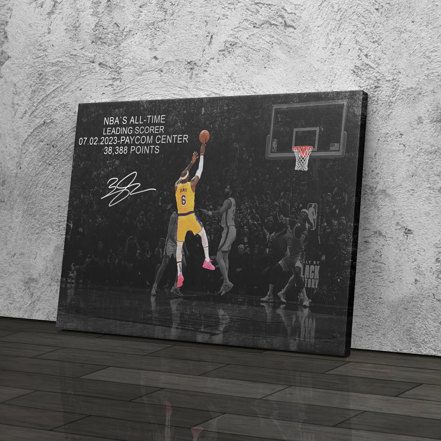 LeBron James All-Time Leading Scorer Canvas Wall Art Decor - NBA Legend Poster