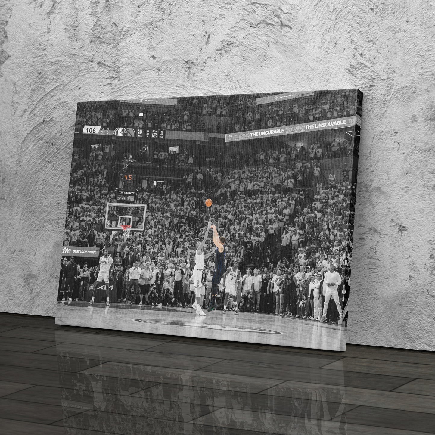 Luka Doncic Game-Winning 3-Pointer – Mavericks Canvas Wall Art Framed Decor