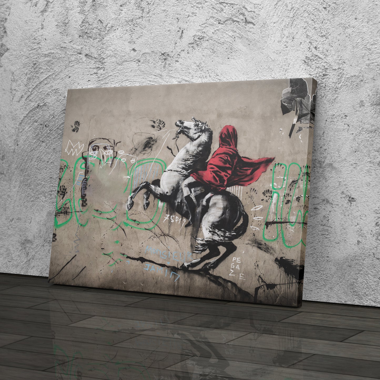 Banksy 'Napoleon on Horse' Canvas Print - Framed Wall Art