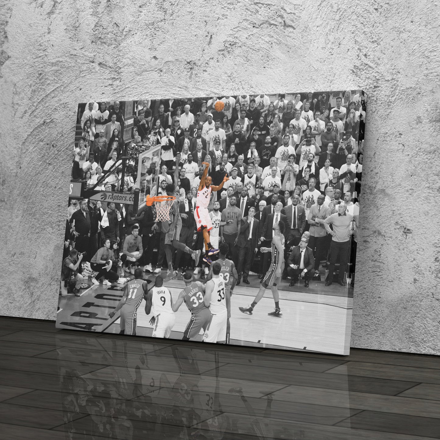 Kawhi Leonard Buzzer Beater Toronto Raptors Canvas Wall Art Decor - NBA Playoff Art