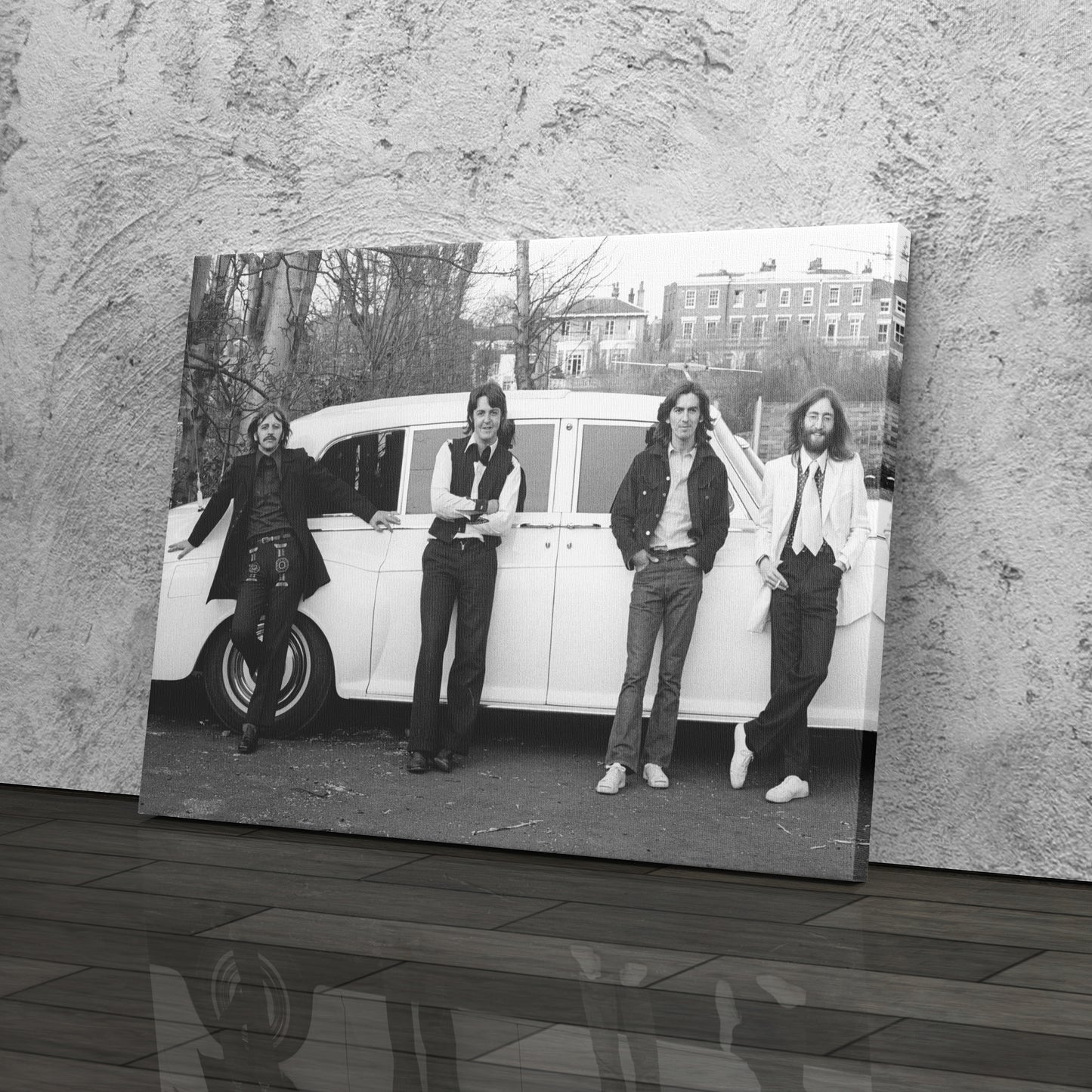 The Beatles Car Music Group Canvas Wall Art – Iconic Band Decor