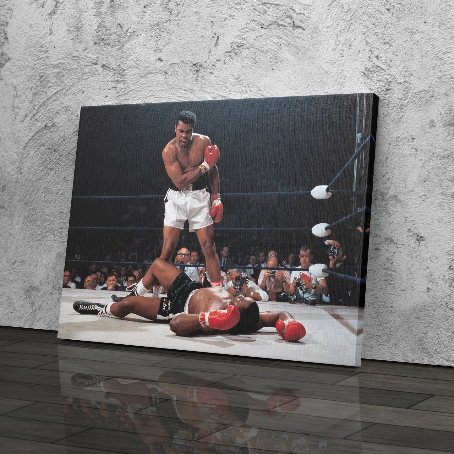 Muhammad Ali Sonny Liston Knockdown Canvas Art – Boxing Icon Decor