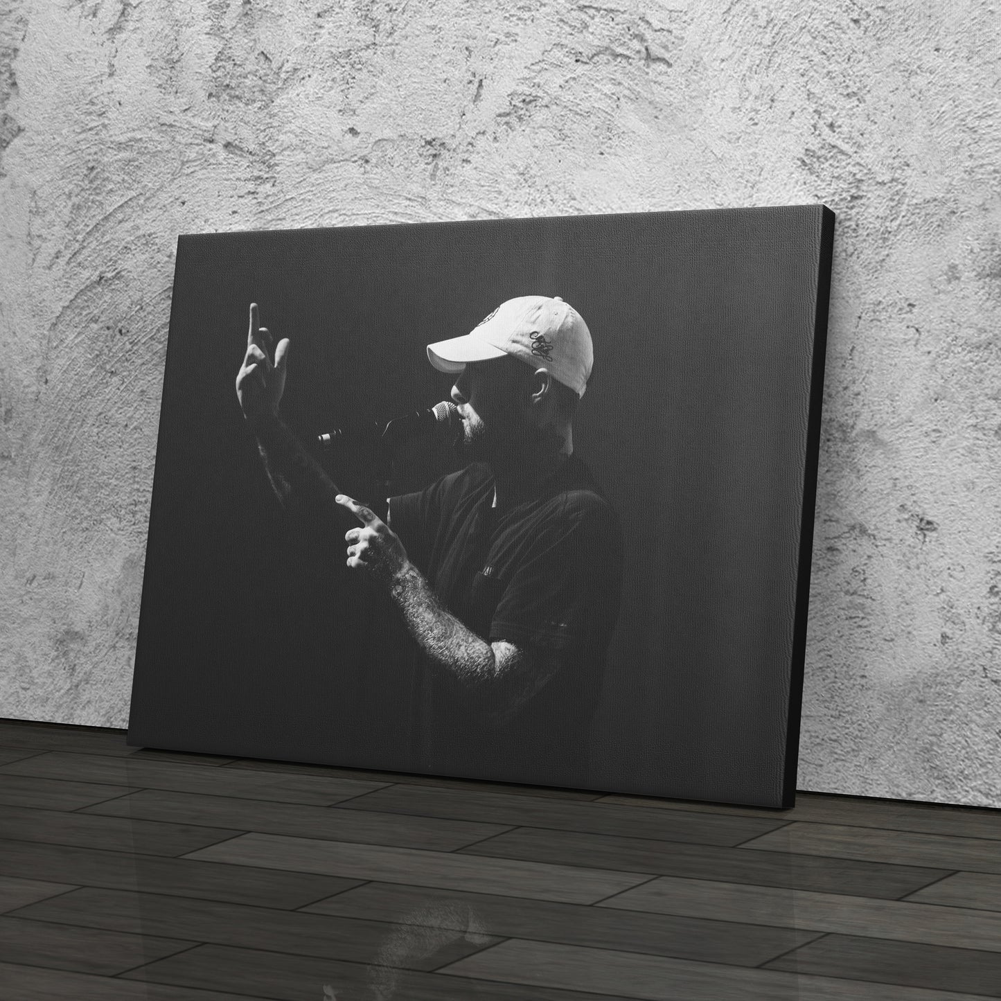 Mac Miller Black and White Canvas Wall Art – Rap Icon Tribute