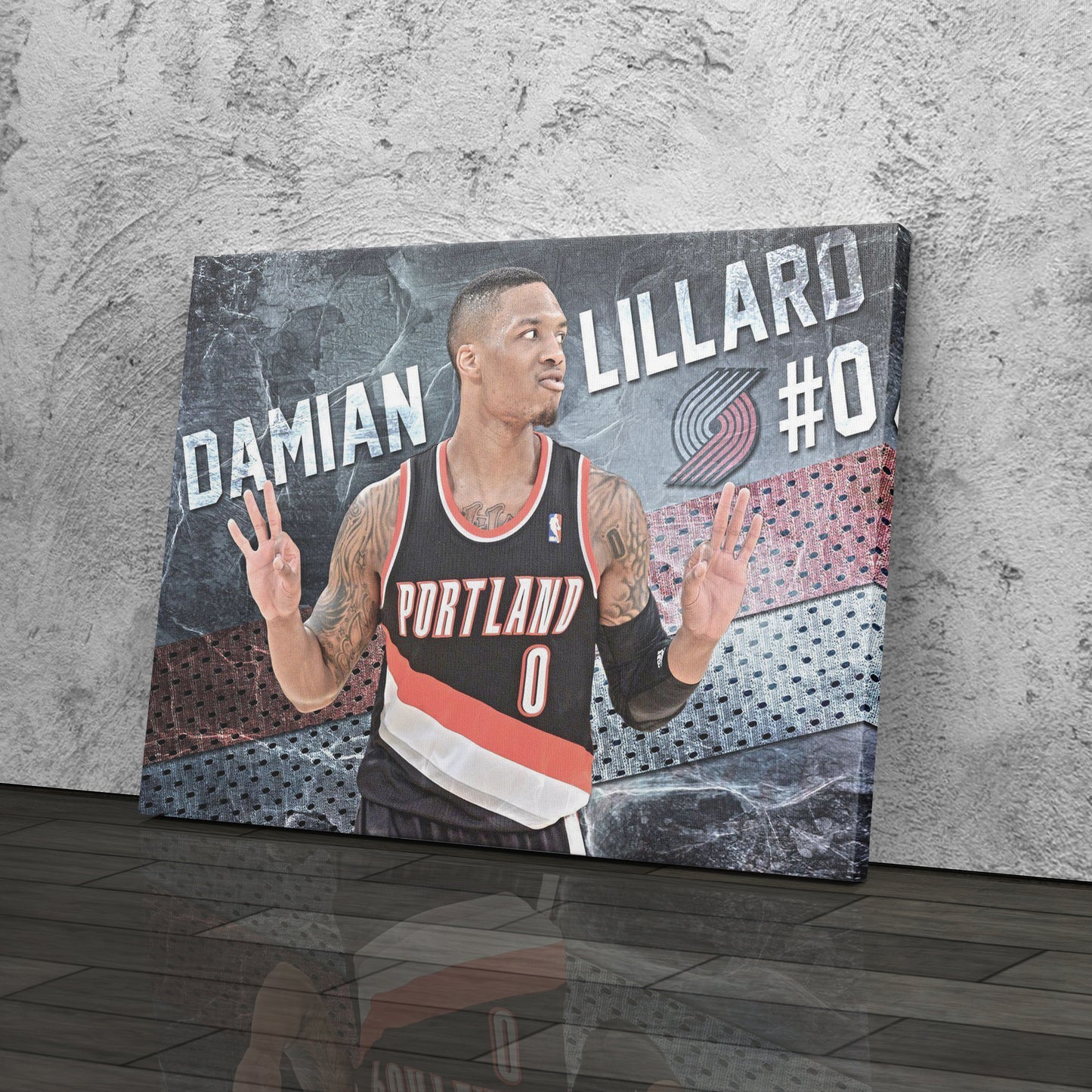 Damian Lillard #0 Basketball Canvas Wall Art – Portland Trail Blazers Decor