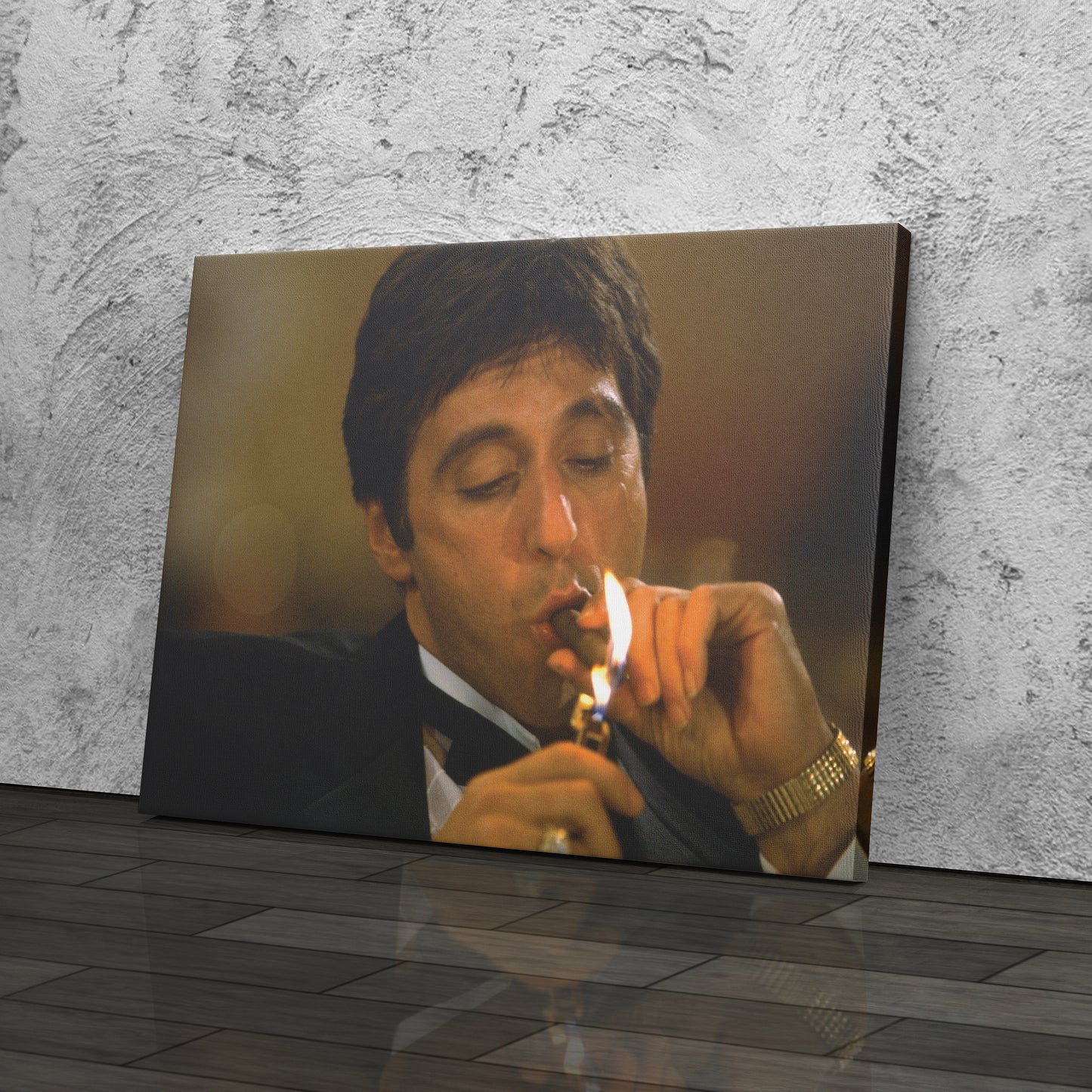 Scarface Tony Montana Smoking Canvas Art – Iconic Movie Character Decor