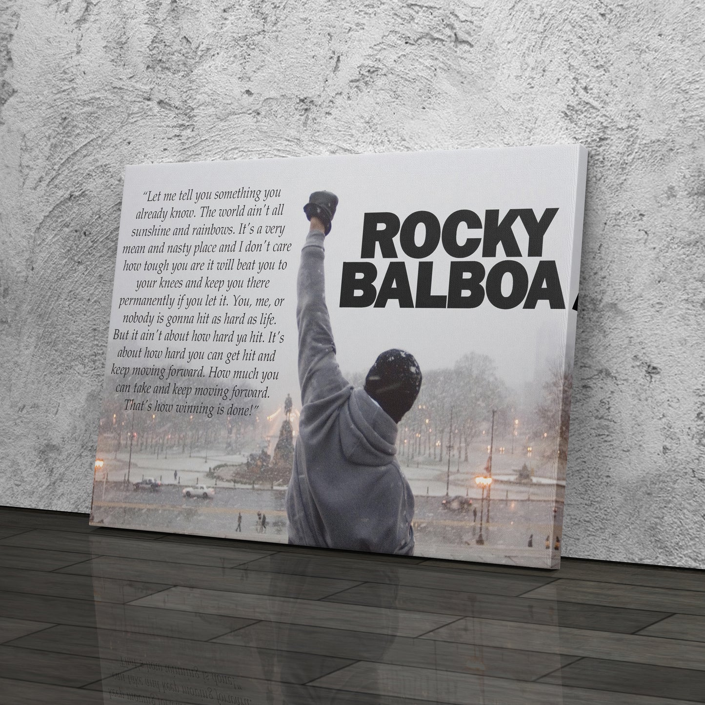 Rocky Balboa Motivational Quote Canvas Wall Art – Boxing Legend Decor