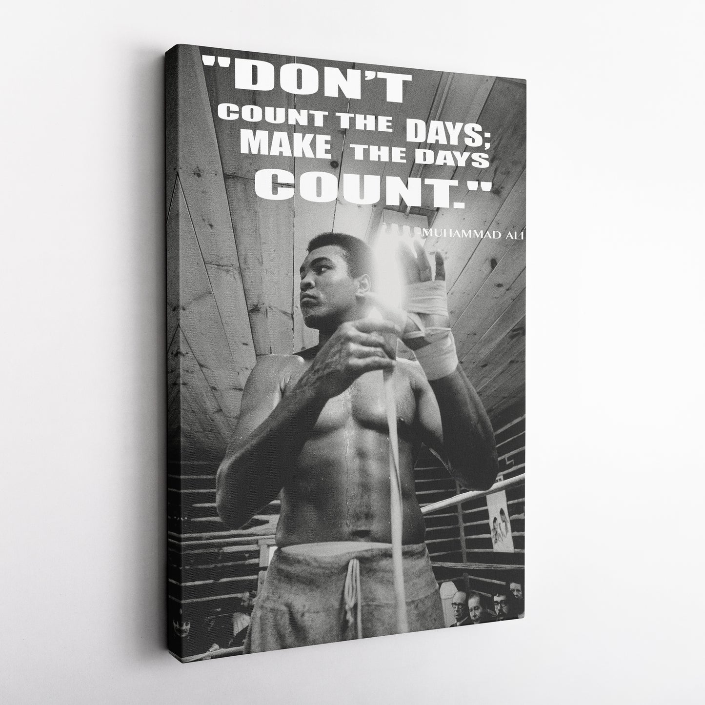 Muhammad Ali Black and White Quote Boxing Canvas Art – Boxing Legend Decor