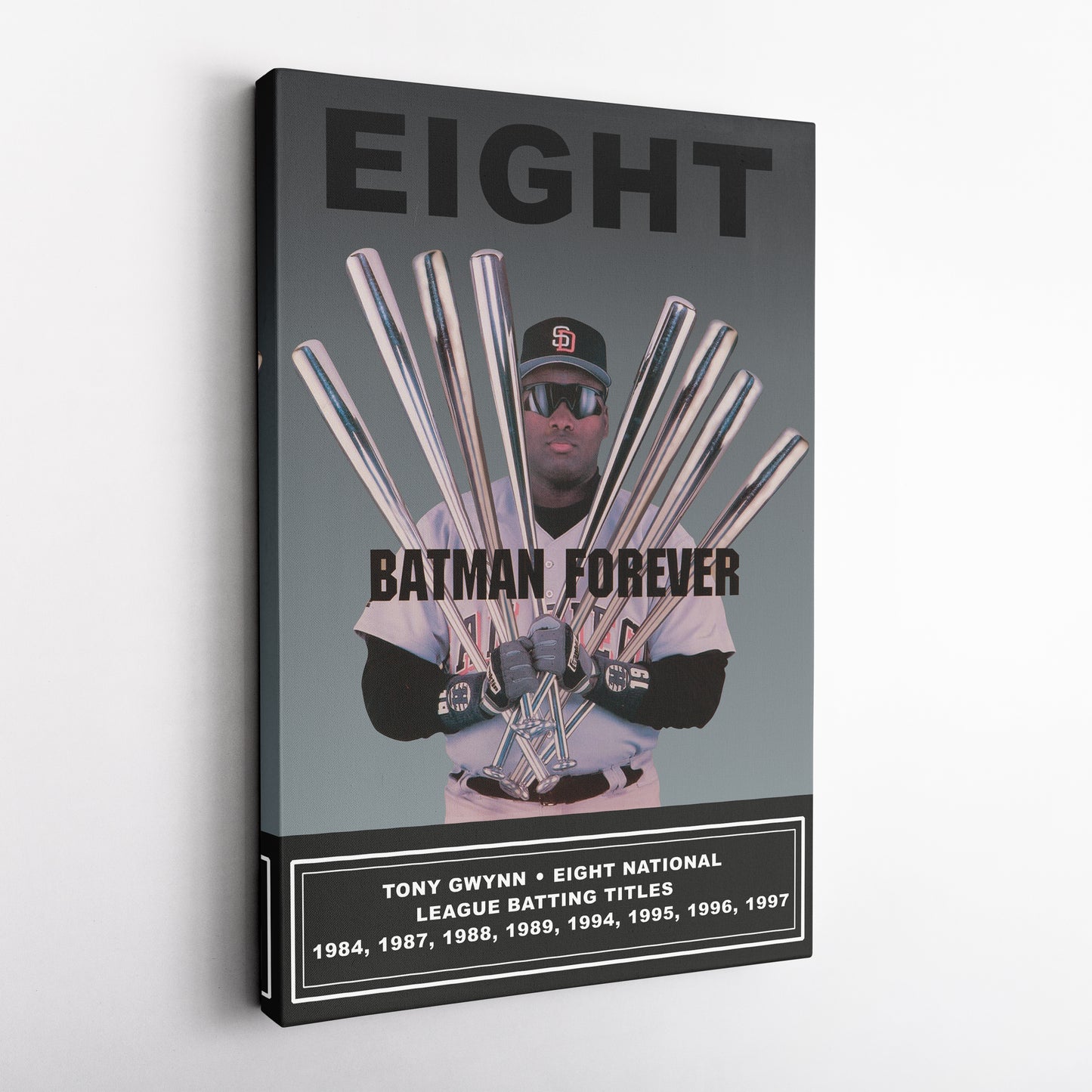 Tony Gwynn 8 N.L. Batting Titles Canvas Art - MLB Sports Home Decor