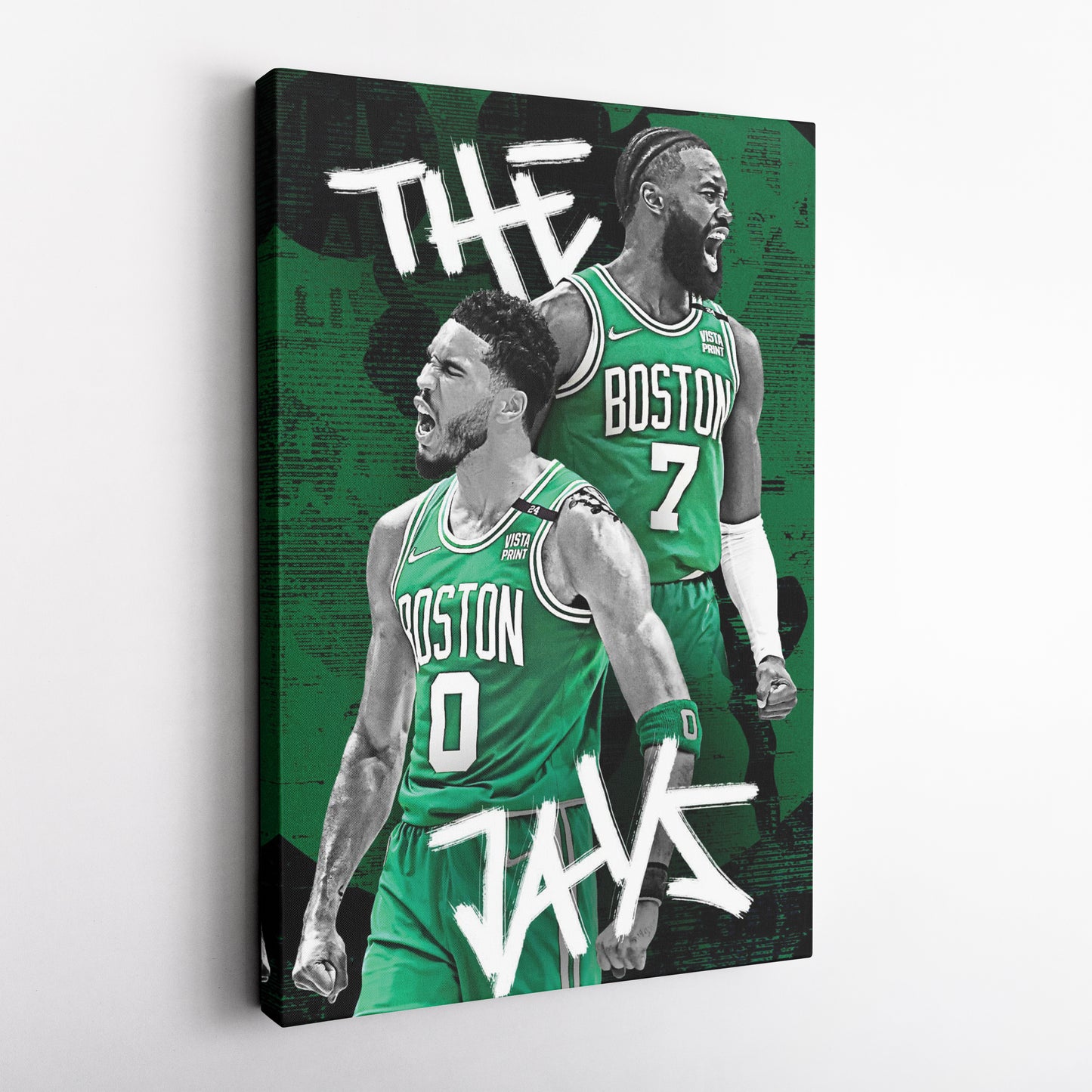 Jayson Tatum & Jaylen Brown Boston Celtics Canvas Wall Art Decor - NBA Stars Art