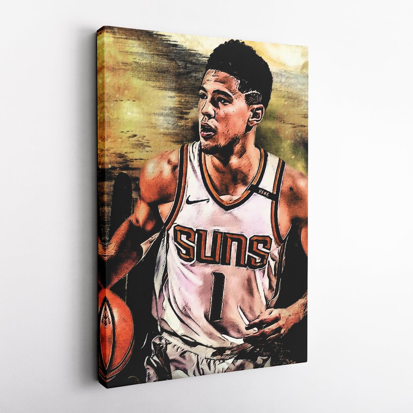 Devin Booker Phoenix Suns Canvas Wall Art – Basketball Star Print for Home
