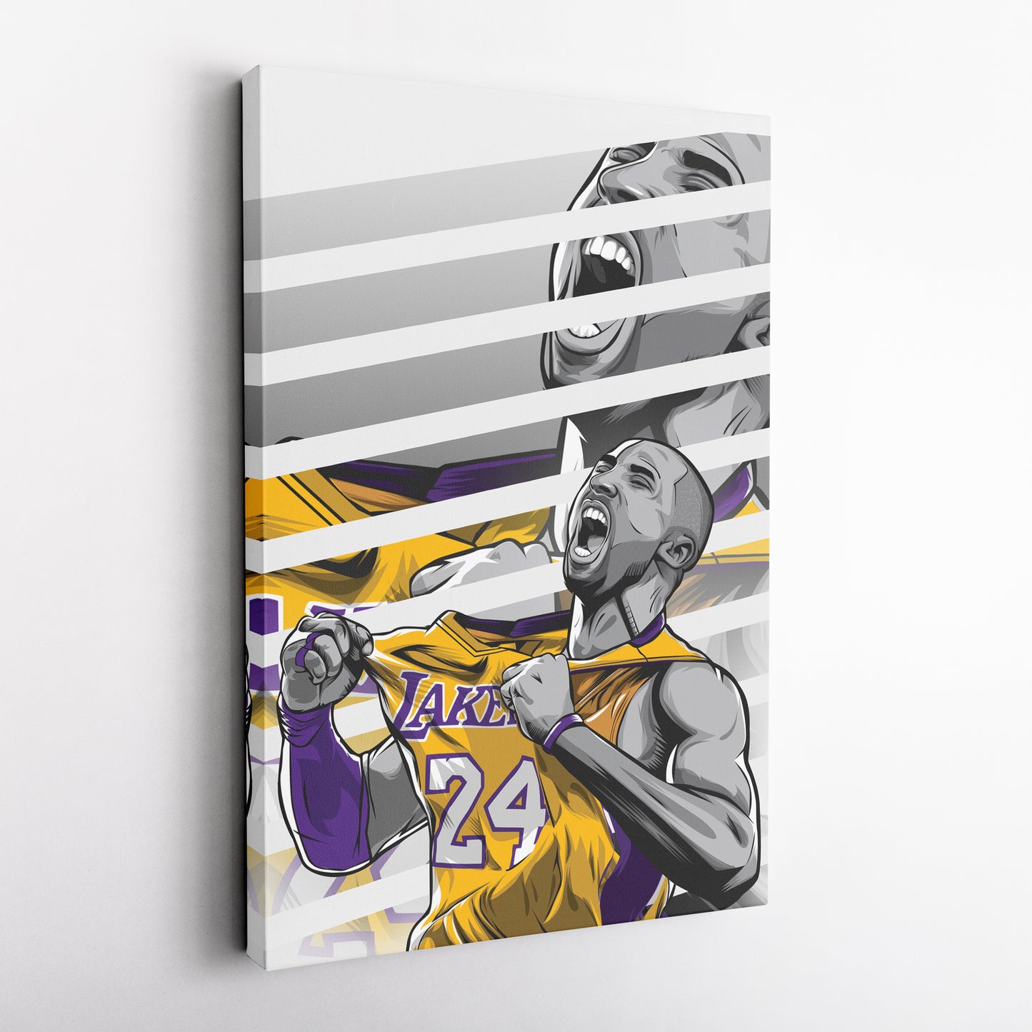 Kobe Bryant Basketball Player with Effect Canvas Wall Art – Dynamic Sports Print