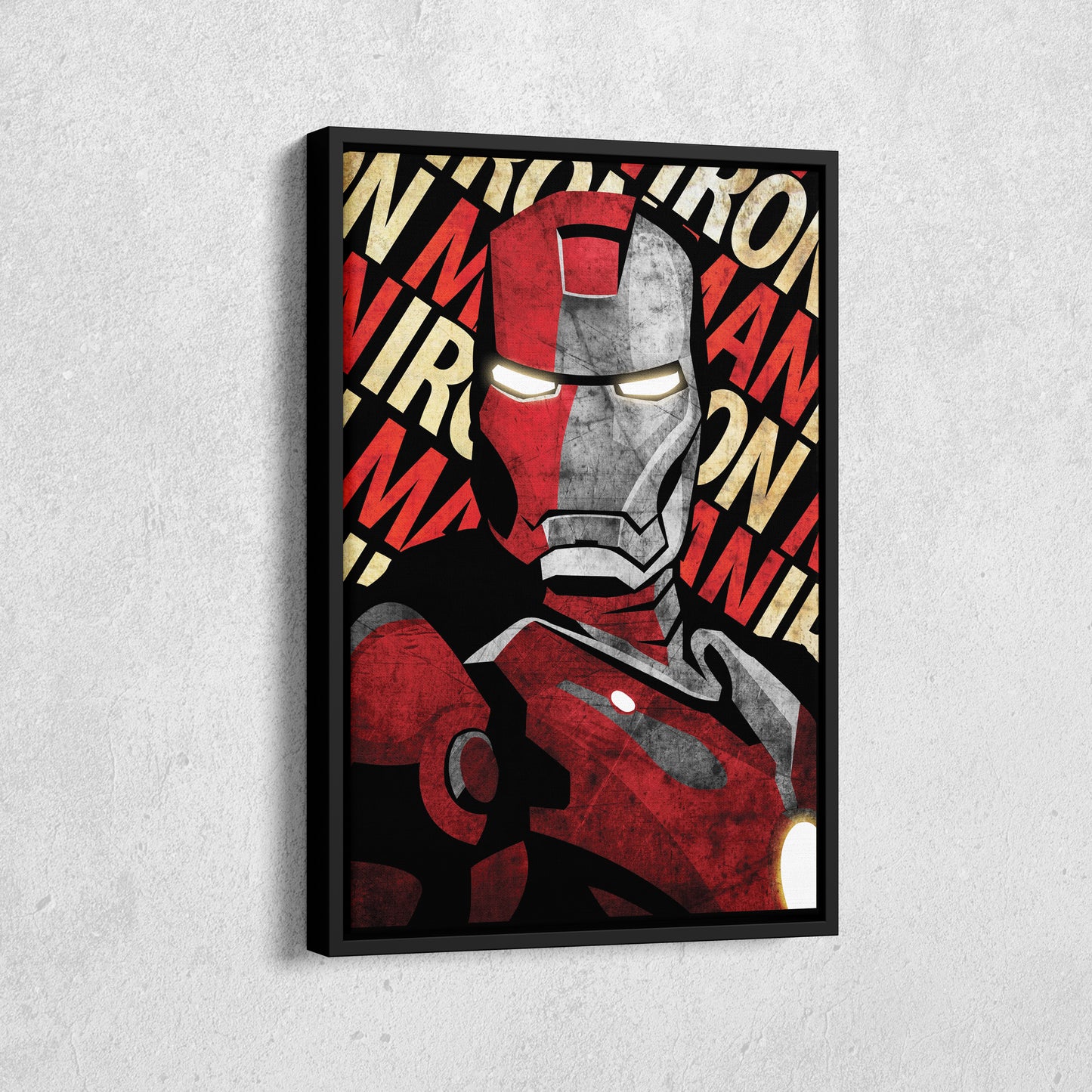 Iron Man Marvel with Background Text - Canvas Wall Art Decor