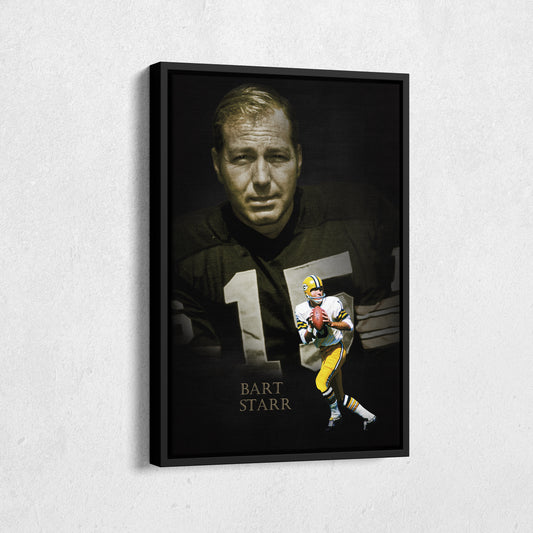 Bart Starr Green Bay Packers NFL Legend Canvas Art – Football Wall Decor