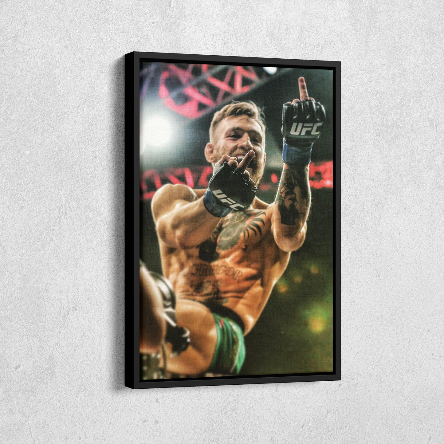 Conor McGregor Middle Finger Canvas Wall Art Decor - Bold UFC Art