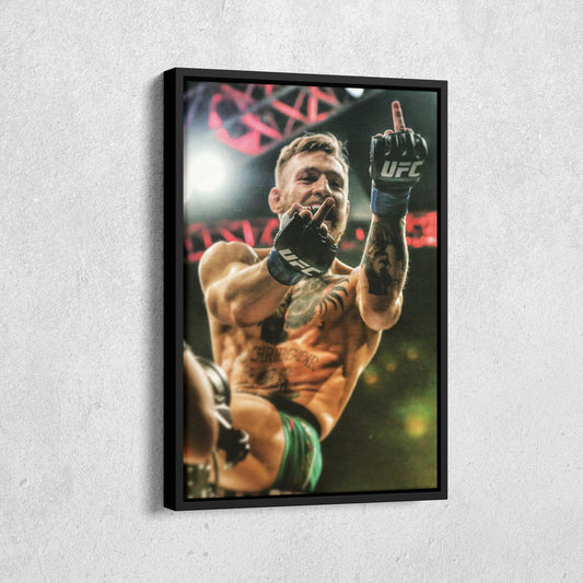 Conor McGregor Middle Finger Canvas Wall Art Decor - Bold UFC Art