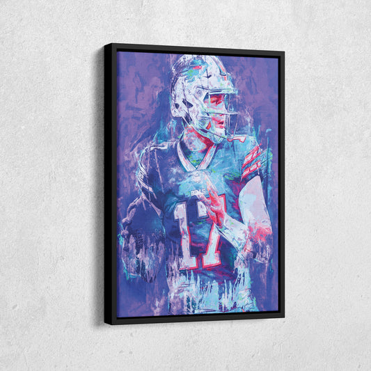 Josh Allen Buffalo Bills Canvas Wall Art – Football Quarterback Decor