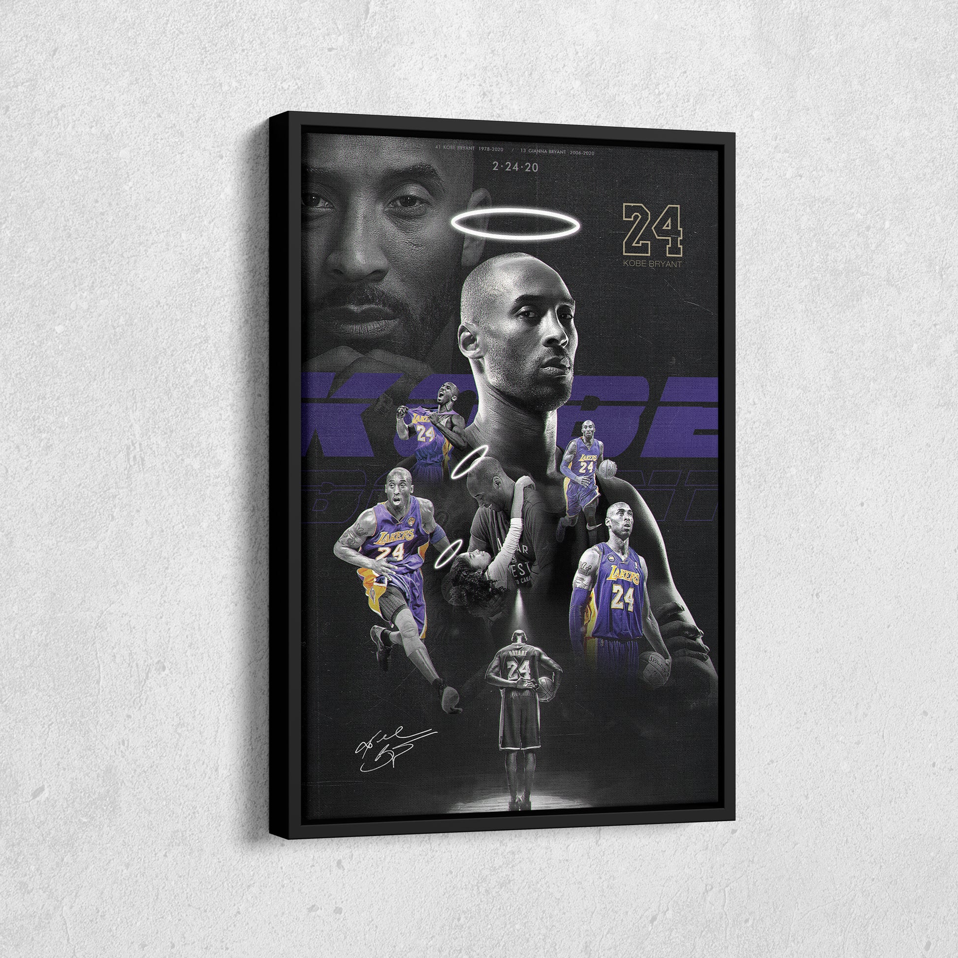 Mamba Out Kobe Bryant 2-24-20 Basketball Canvas Art – A Lasting Tribute