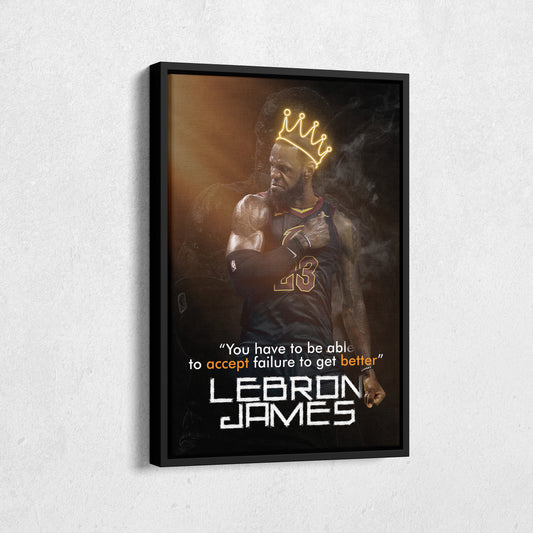 LeBron James King Quote Canvas Wall Art – NBA Superstar Motivation