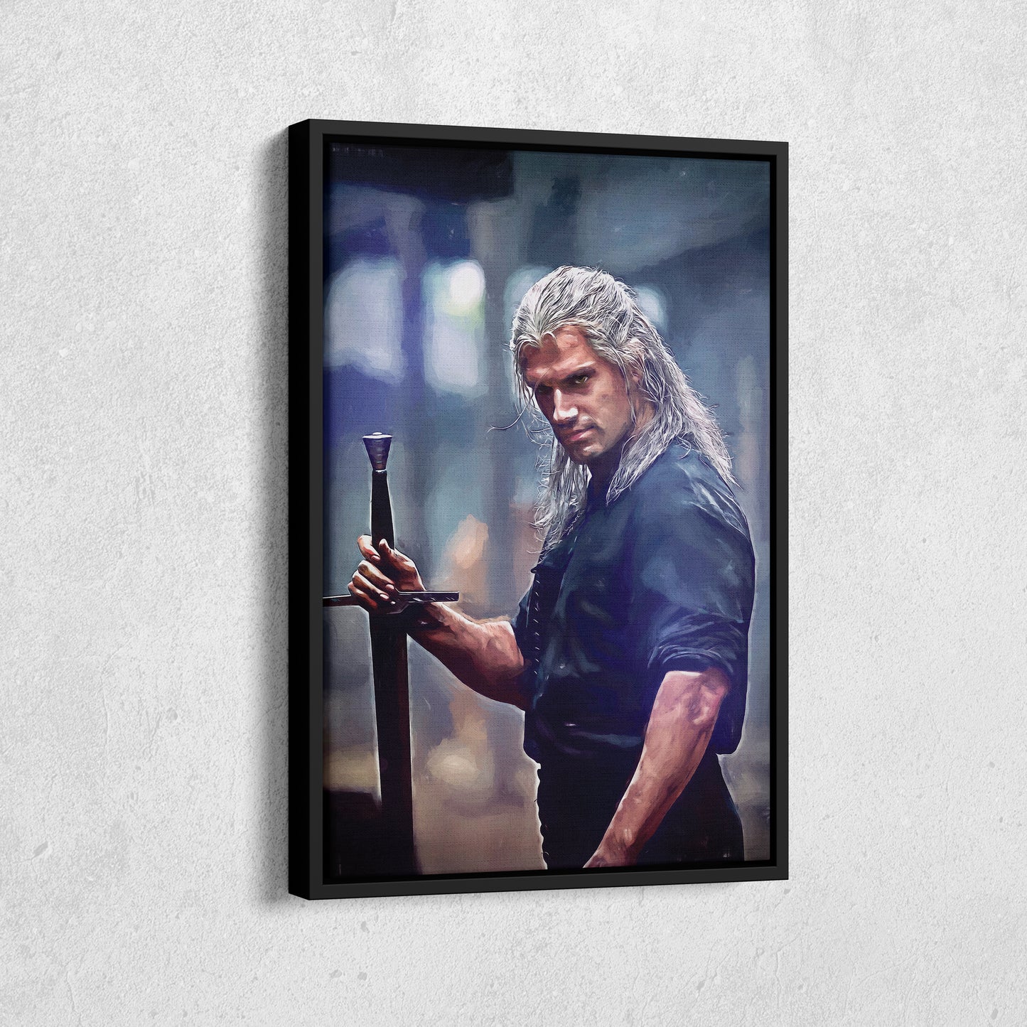 Geralt of Rivia Witcher Canvas Wall Art – Fantasy TV Series Print