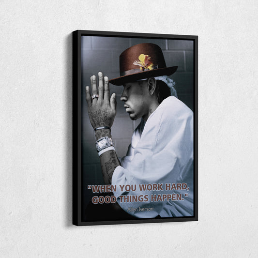 Allen Iverson NBA Quote Canvas Wall Art - Framed Home Decor