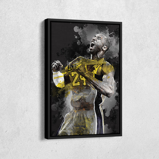 Kobe Bryant Splash Effect Canvas Wall Art – Legendary NBA Action