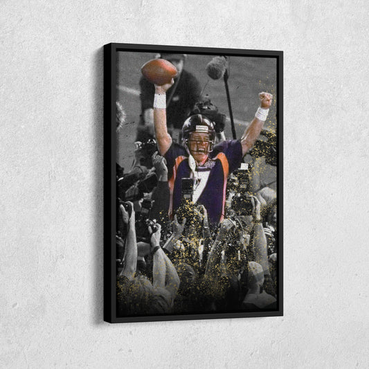 Elway’s Helicopter Run Denver Broncos Canvas Wall Art Decor - NFL Iconic Play Art
