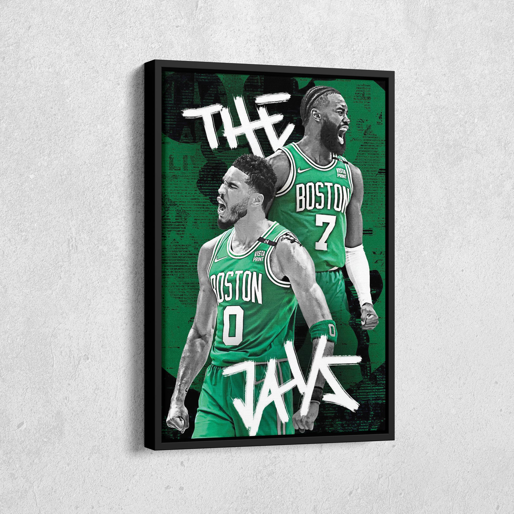 Jayson Tatum & Jaylen Brown Boston Celtics Canvas Wall Art Decor - NBA Stars Art