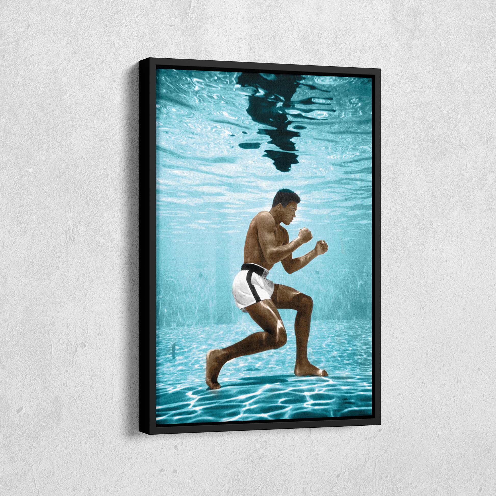 Muhammad Ali Underwater - Colored Canvas Wall Art Decor