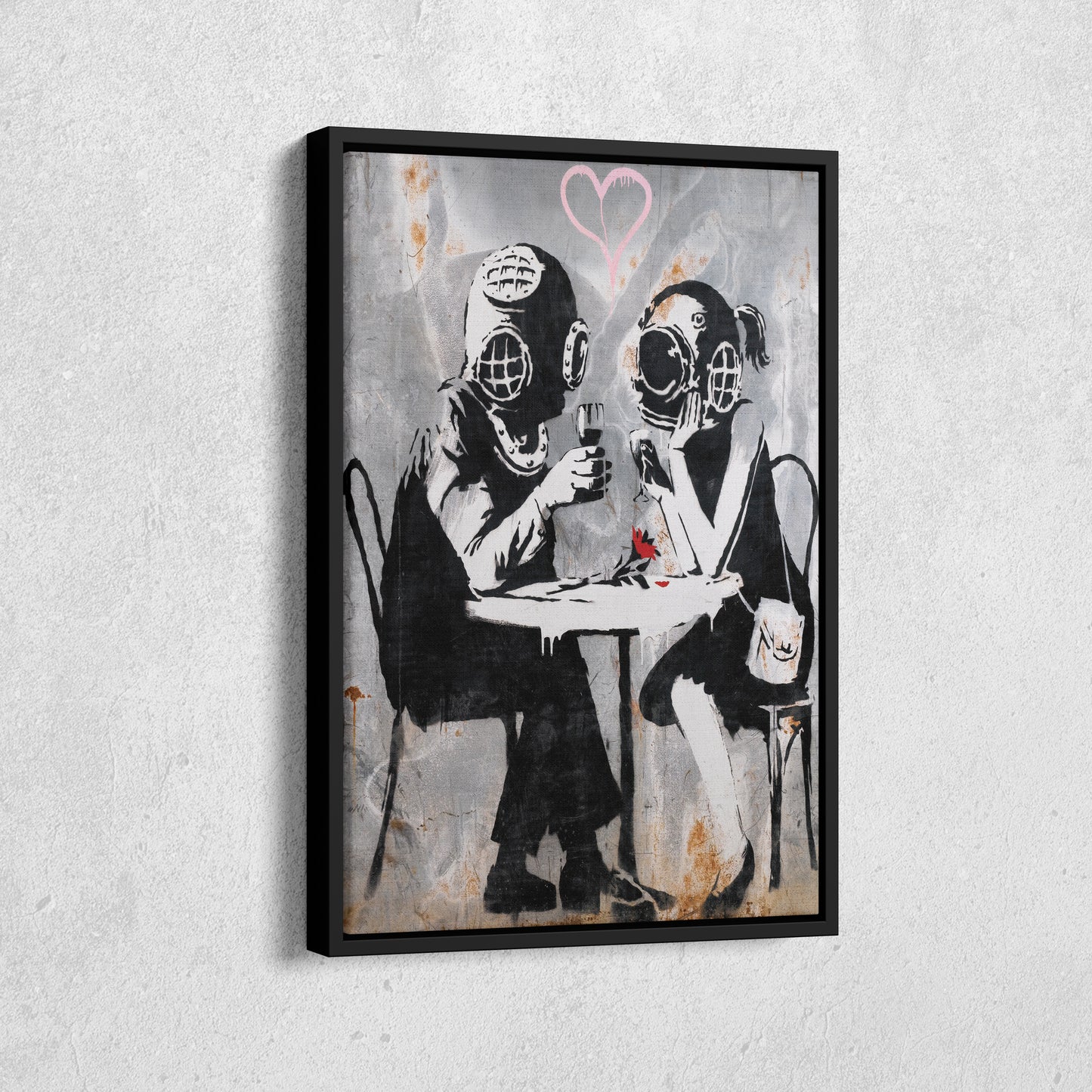 Banksy 'Love Mask' Canvas Print - Framed Wall Art