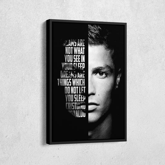 Cristiano Ronaldo Motivational Quote Canvas Wall Art Decor - Soccer Superstar Art