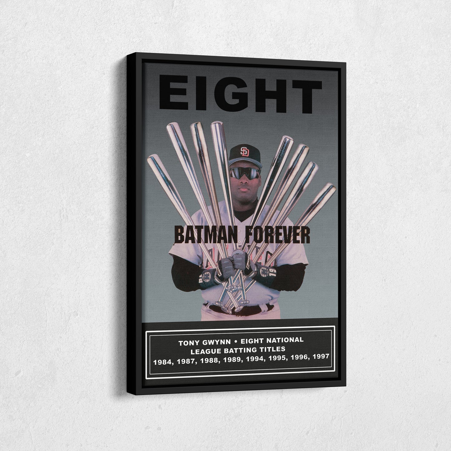 Tony Gwynn 8 N.L. Batting Titles Canvas Art - MLB Sports Home Decor