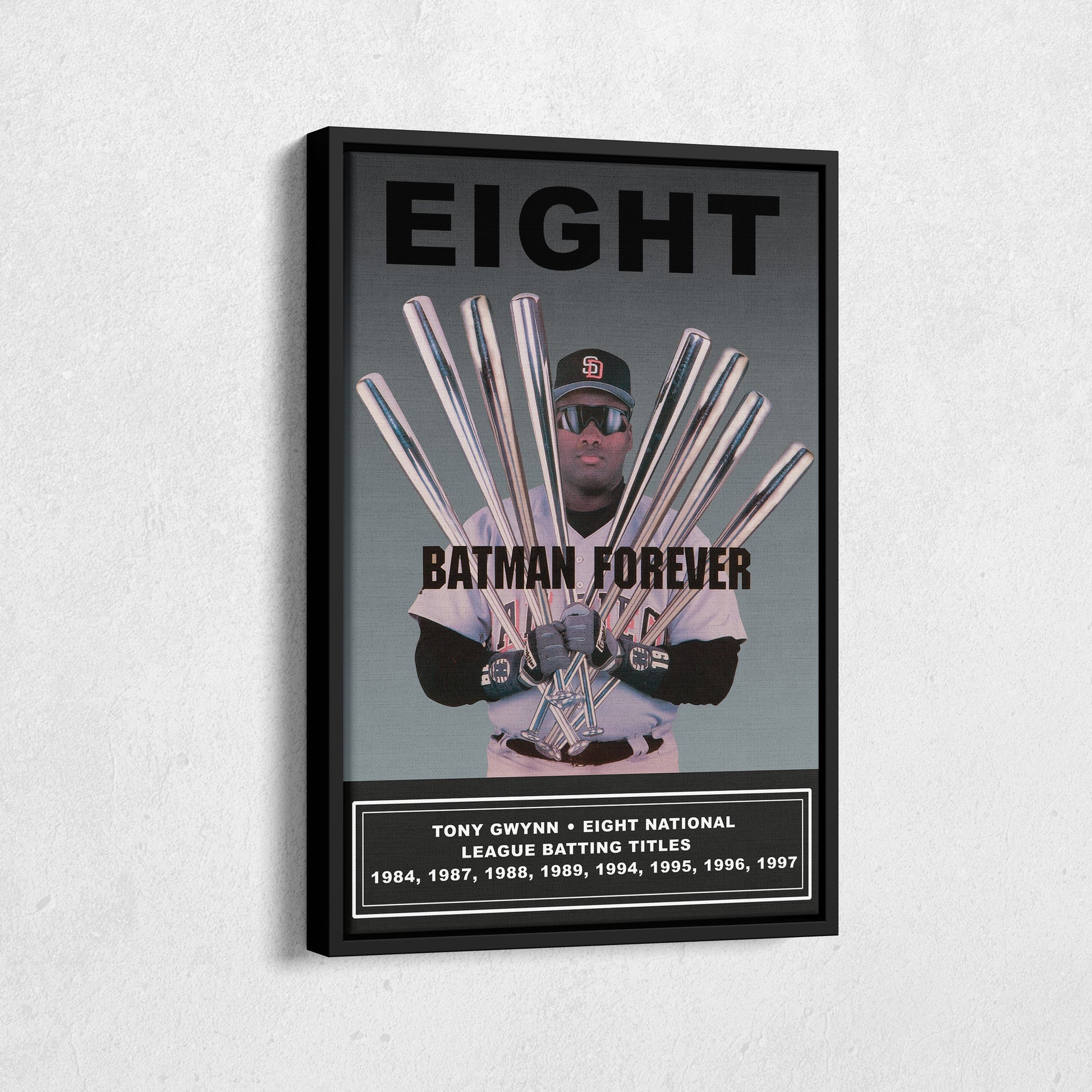 Tony Gwynn 8 N.L. Batting Titles Canvas Art - MLB Sports Home Decor