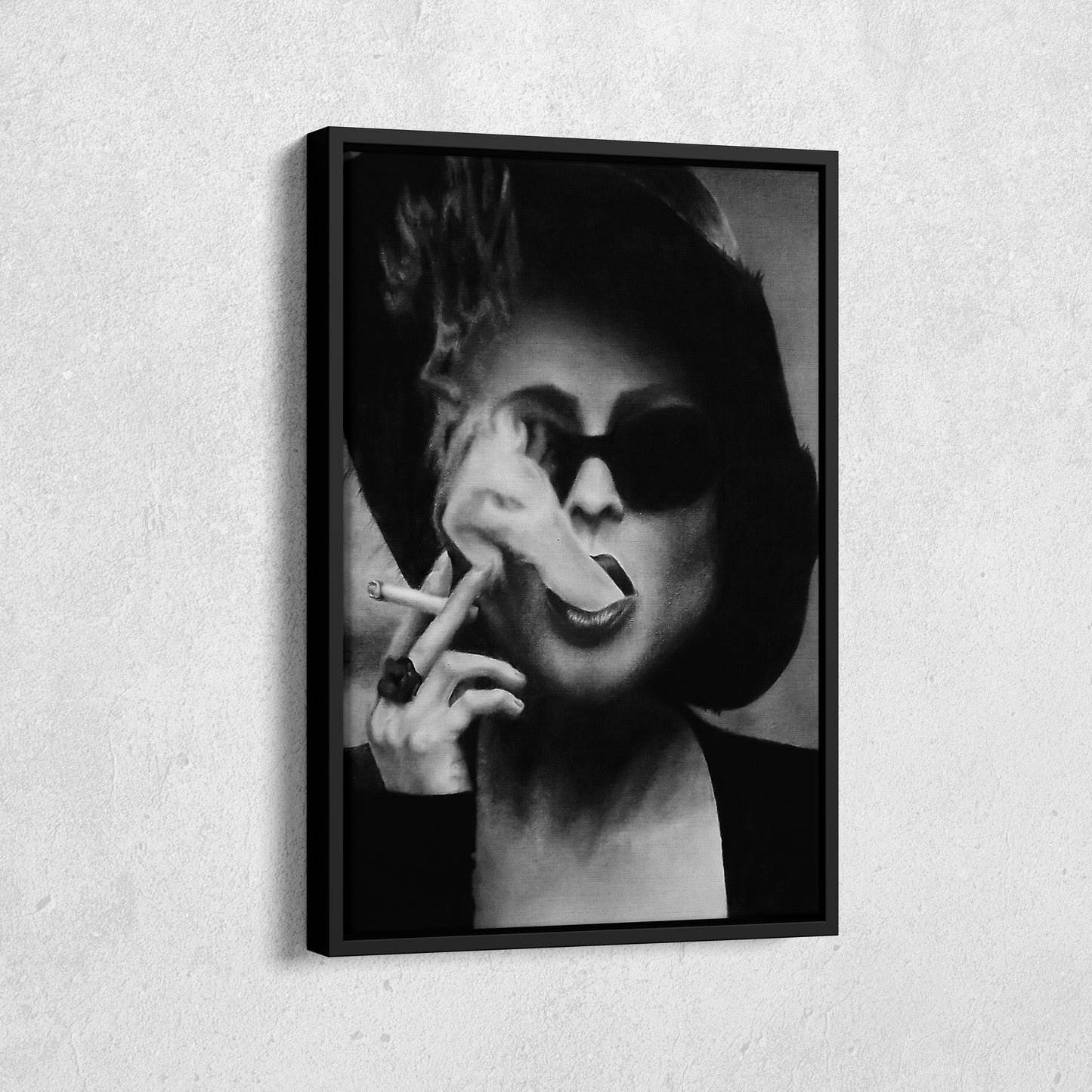 Fight Club Marla Singer Smoking Canvas Wall Art – Movie Scene Poster