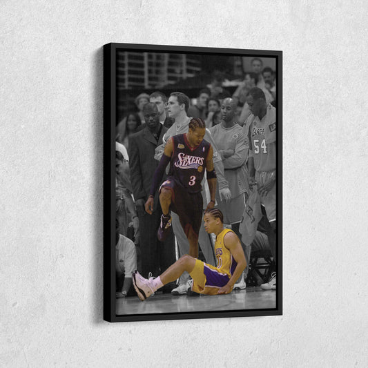 Allen Iverson Step Over Tyronn Lue NBA Finals Canvas Wall Art Decor - Basketball Legends