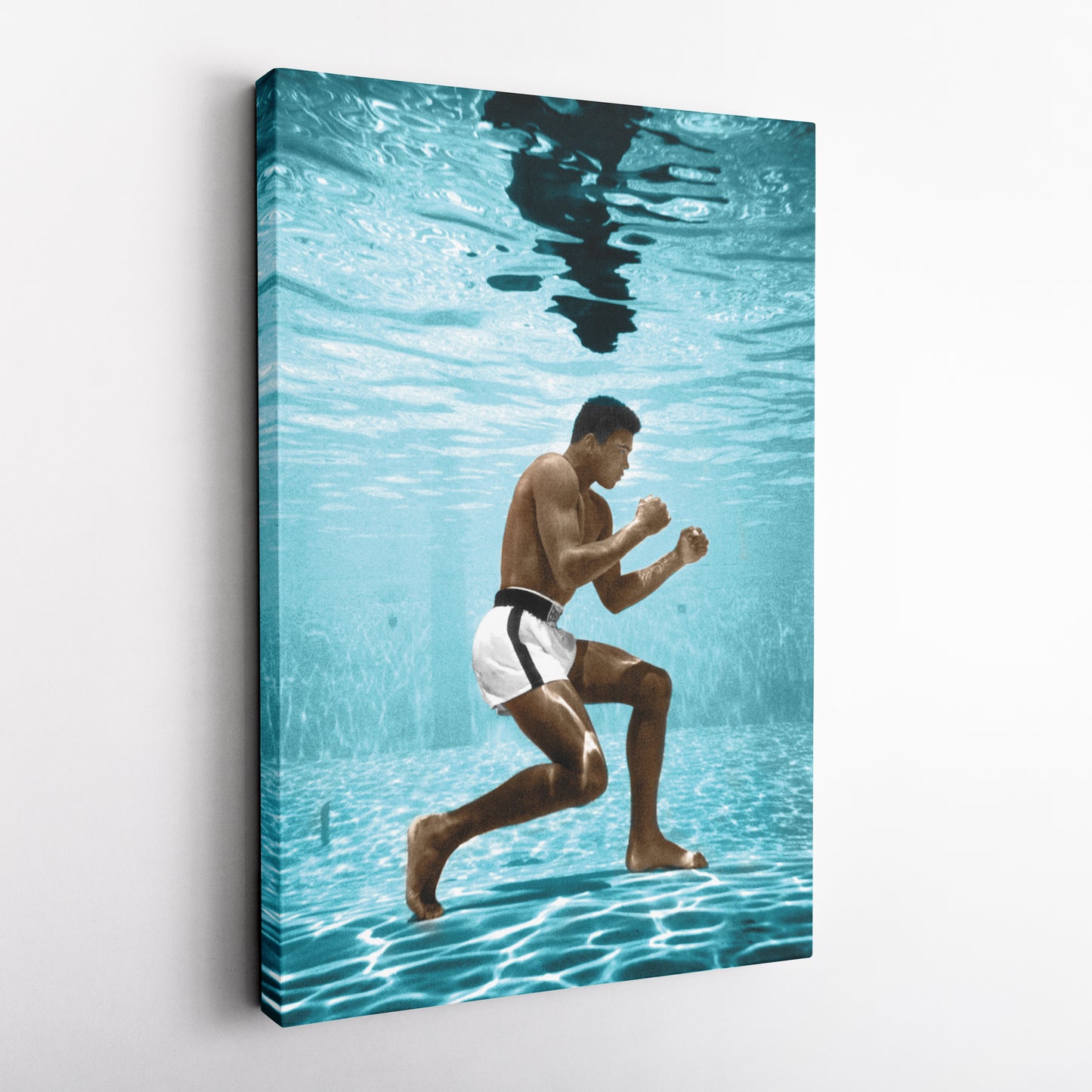 Muhammad Ali Underwater - Colored Canvas Wall Art Decor