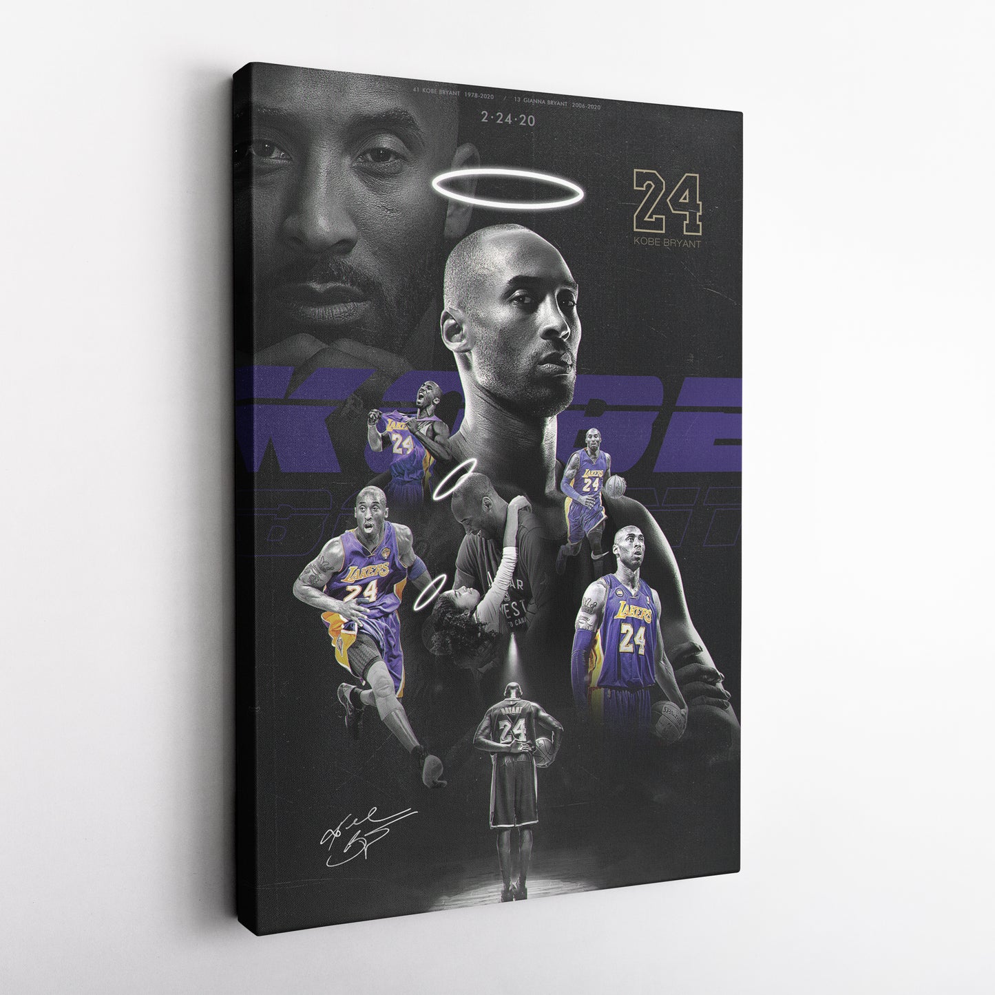 Mamba Out Kobe Bryant 2-24-20 Basketball Canvas Art – A Lasting Tribute