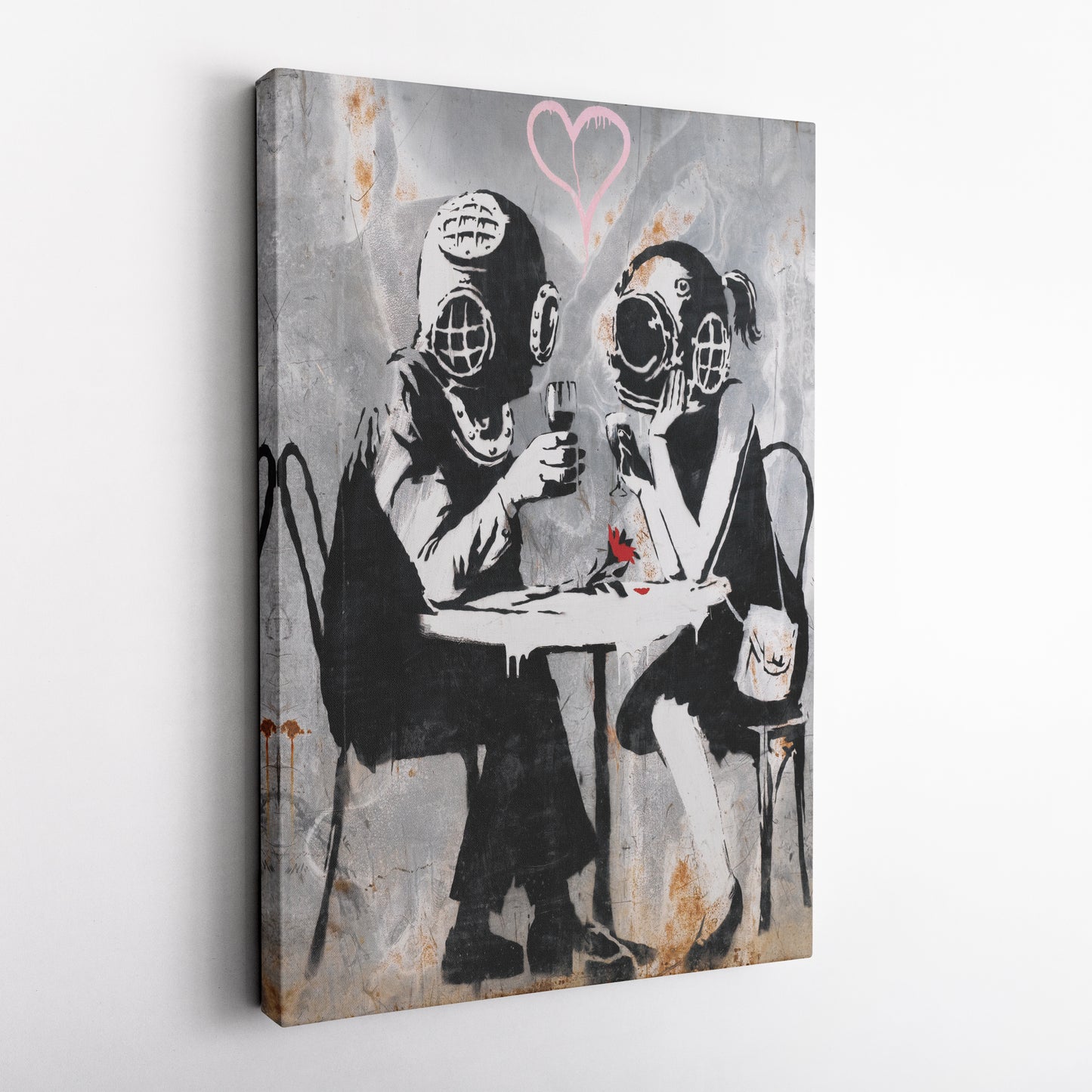 Banksy 'Love Mask' Canvas Print - Framed Wall Art