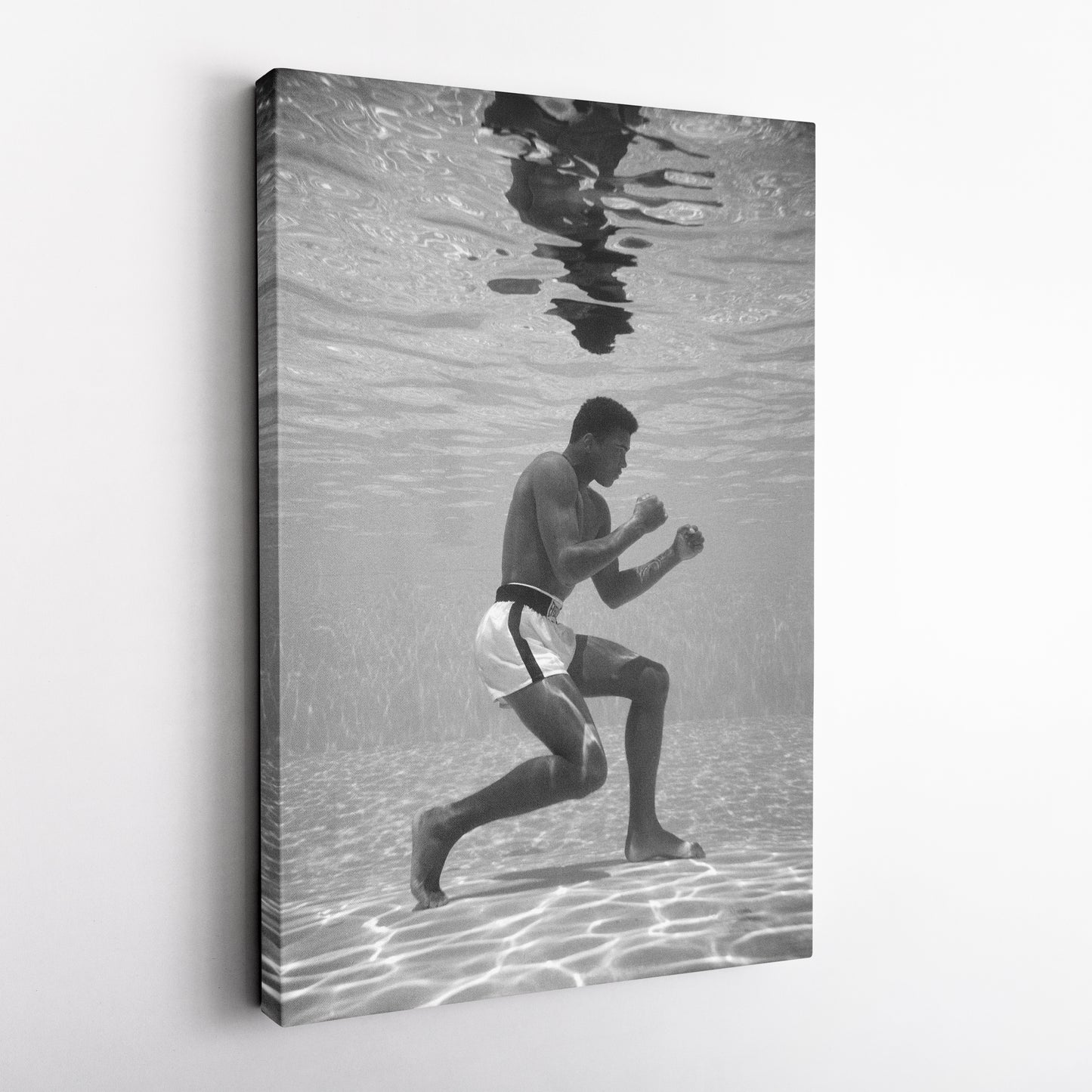 Muhammad Ali Underwater - Black and White Canvas Wall Art Decor