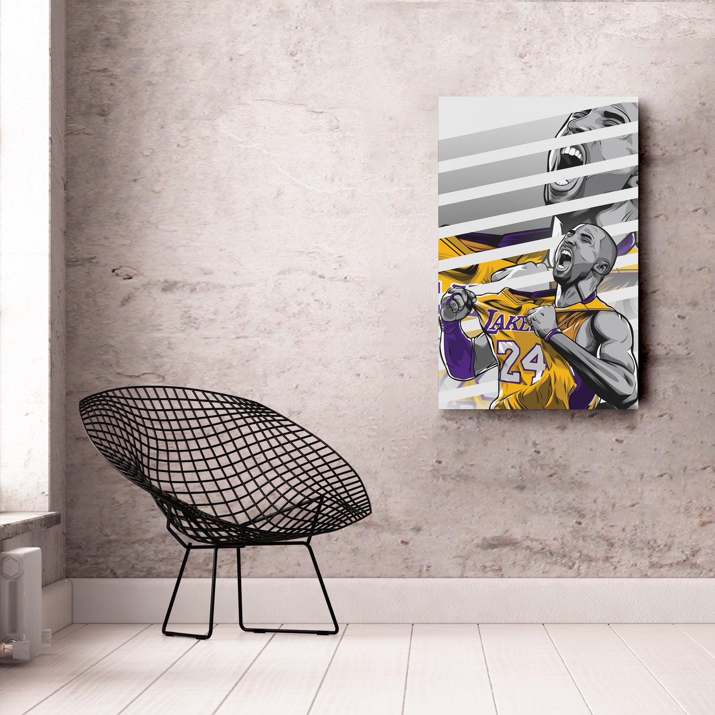 Kobe Bryant Basketball Player with Effect Canvas Wall Art – Dynamic Sports Print