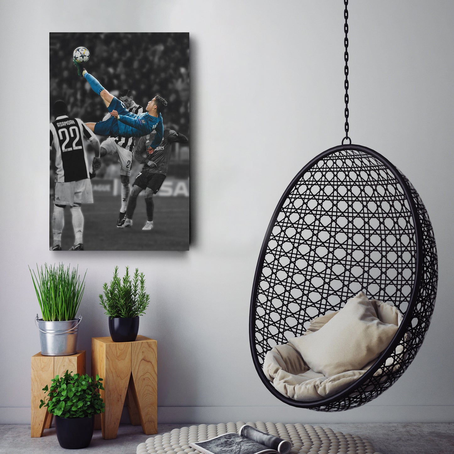 Cristiano Ronaldo Overhead Kick vs Juventus Canvas Wall Art Decor - Iconic Soccer Art
