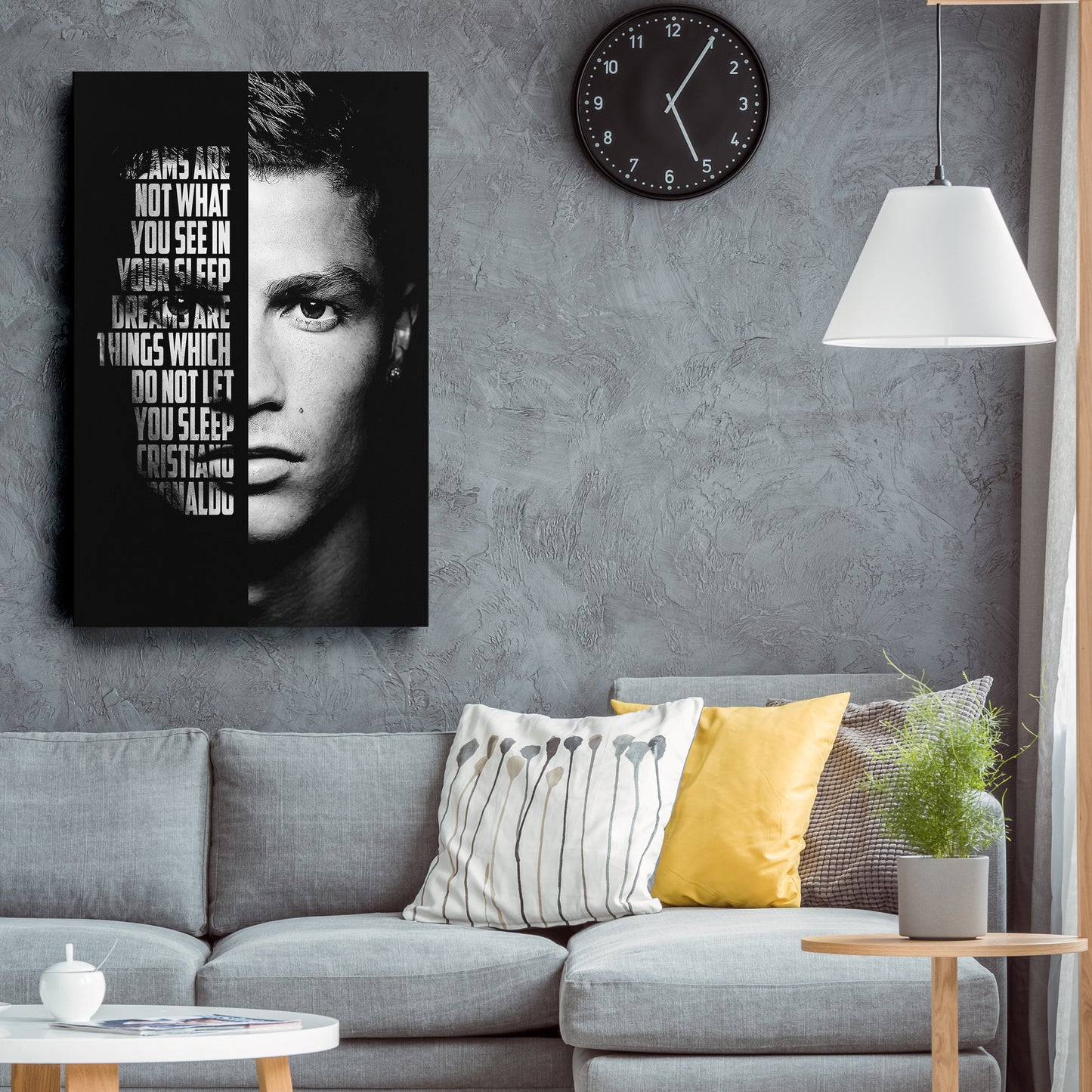 Cristiano Ronaldo Motivational Quote Canvas Wall Art Decor - Soccer Superstar Art