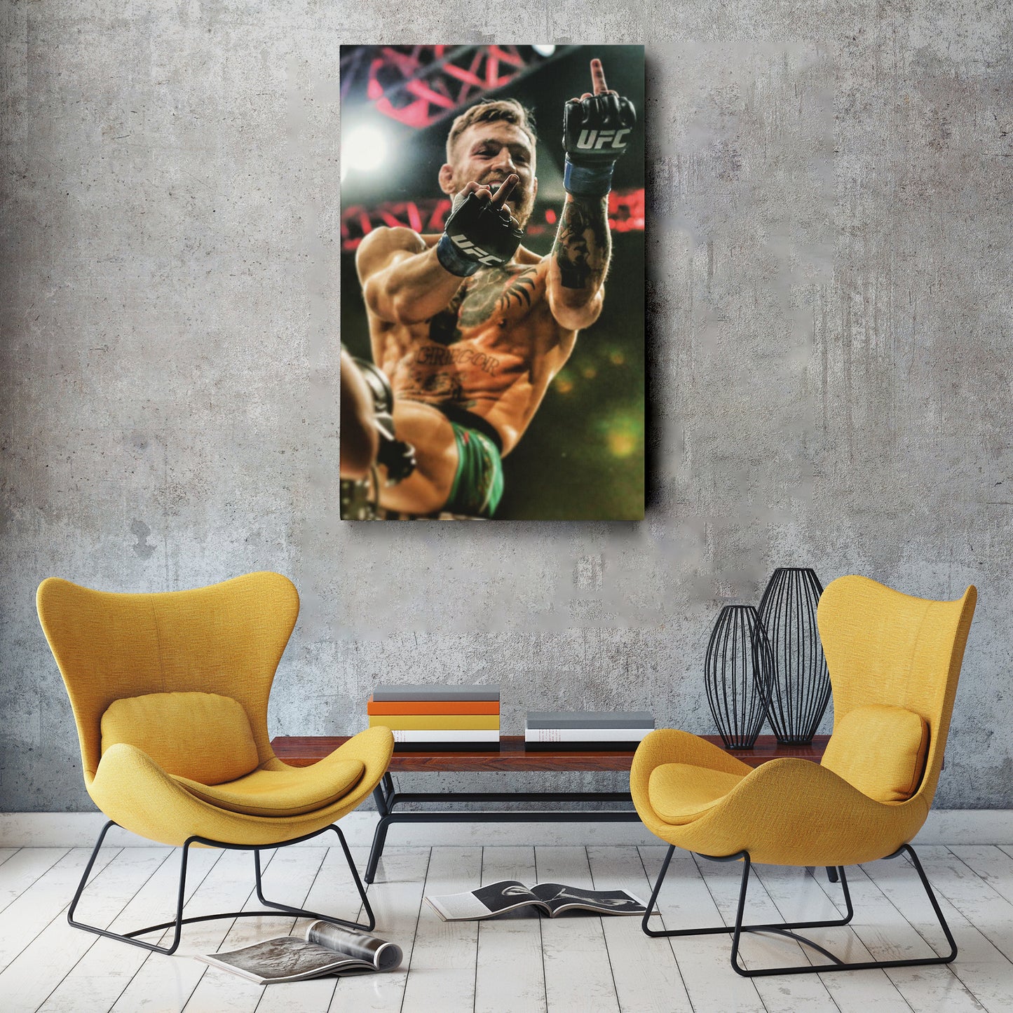 Conor McGregor Middle Finger Canvas Wall Art Decor - Bold UFC Art