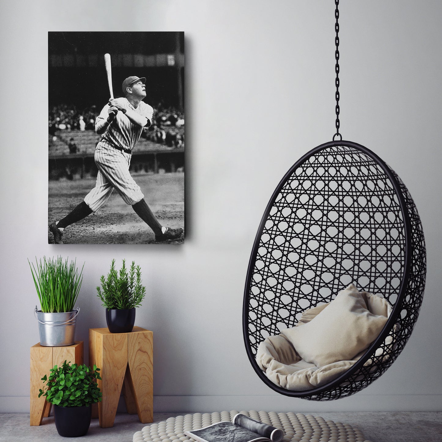 Babe Ruth Classic Baseball Vintage Canvas Wall Art Decor - Timeless Sports Art