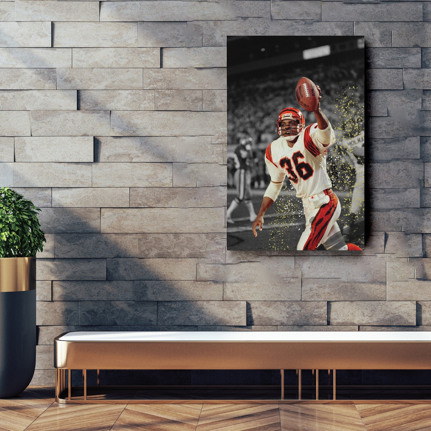 Jennings’ Kickoff Return Cincinnati Bengals Canvas Wall Art Decor - NFL Highlight Art