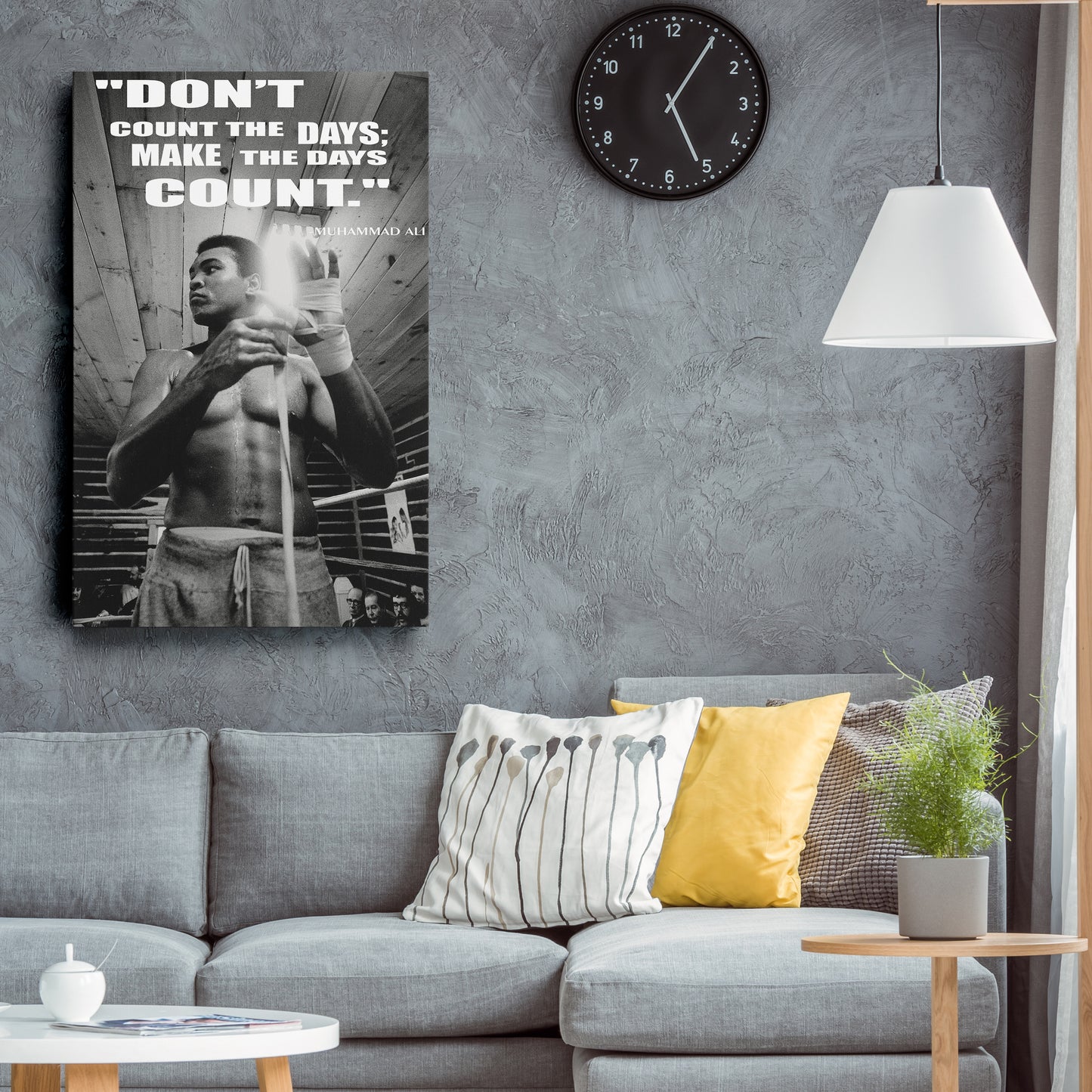 Muhammad Ali Black and White Quote Boxing Canvas Art – Boxing Legend Decor